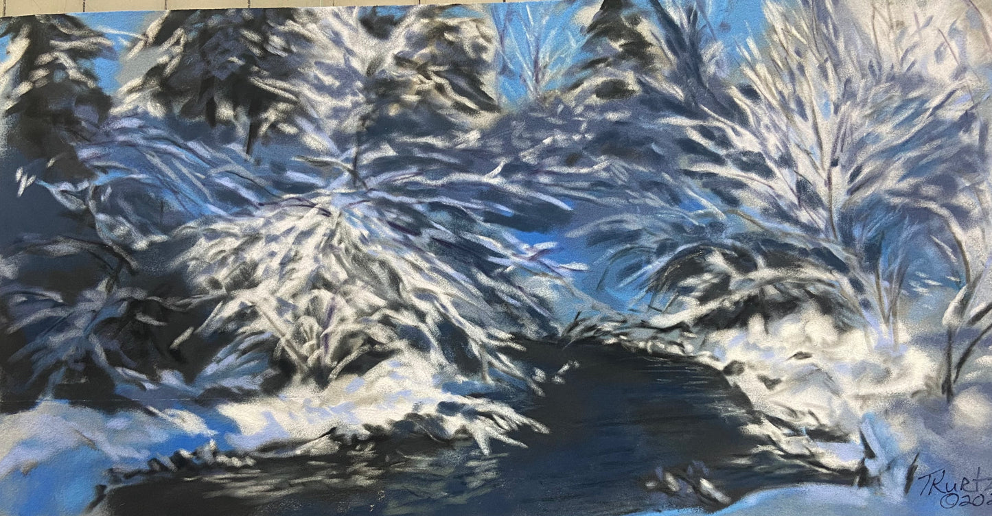 Lacy Blues Original Pastel