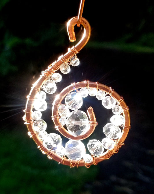 Copper and Crystal Small Spiral
