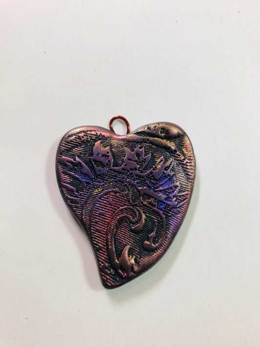 Clay Play Workshop  - Textured heart pendants in polymer clay