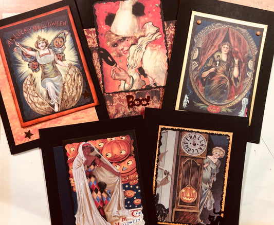 Quick Card Workshop -Vintage Lady Halloween cards Oct 29